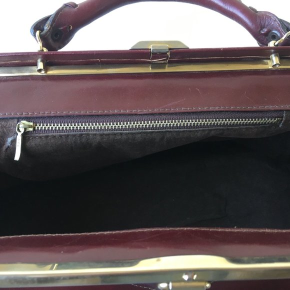 ✨SOLD✨ Vintage Hand Bag 1980's brown/dark red Leather - Picture 13 of 13
